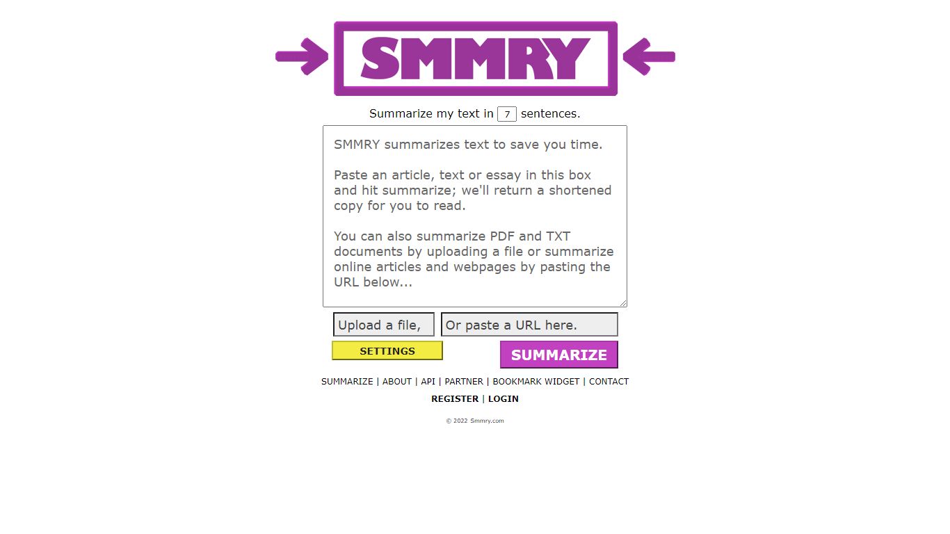 SMMRY - Summarize articles, text, websites, essays and documents